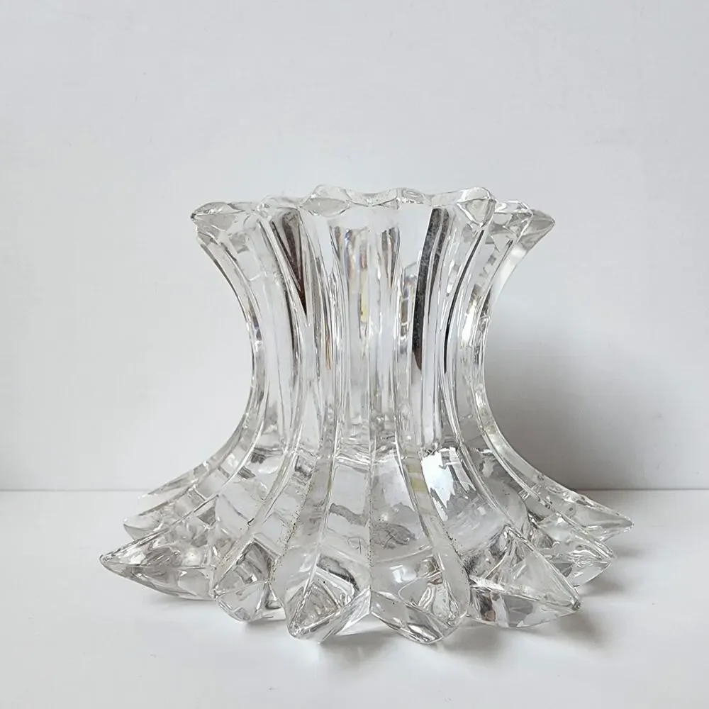 Vintage PartyLite Aurora Lead Crystal Votive Pillar Candle Holder Lot Of 3 - Picture 3 of 6
